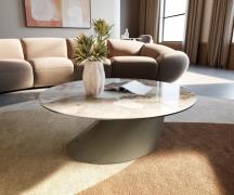 DELIFE Salontafel Edge rond 90x90 cm keramiek Minas Melange Conis Meta...