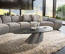 DELIFE Salontafel Edge Organisch 140x76 cm keramiek Laminam® Noir Desi...