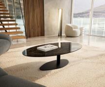 DELIFE Salontafel Edge Oval 140x80 cm keramiek Laminam® Emperador Extr...
