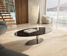 DELIFE Salontafel Edge Oval 140x80 cm keramiek Laminam® Emperador Extr...