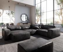 DELIFE Woonkamerlandschap Sirpio 300x210 cm kunstleer vintage antracie...