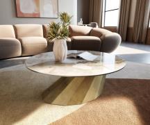 DELIFE Salontafel Edge rond 90x90 cm keramiek Minas Melange Parabi met...