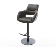 DELIFE Barstoel Yago-Flex microvezel antraciet vintage draaivoet in ho...