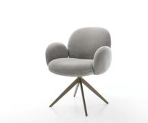 DELIFE Draaistoel Nube-Flex met armleuning zachte stof met structuur g...