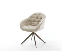 DELIFE Draaistoel Gaio-Flex geweven stof beige kruisframe breed afwerk...