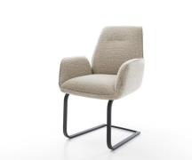 DELIFE Sledemodel Zoa-Flex geweven stof beige sledemodel vlak zwart po...