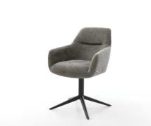 DELIFE Draaistoel Pejo-Flex bouclé zacht mud kruispoot zwart 360° draa...