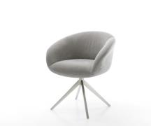 DELIFE Draaistoel Vinka-Flex met armleuning zachte stof met structuur ...