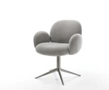 DELIFE Draaistoel Nube-Flex met armleuning zachte stof met structuur g...