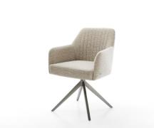 DELIFE Draaistoel Greg-Flex geweven stof beige kruisframe breed grafie...