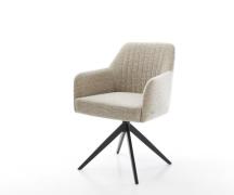 DELIFE Draaistoel Greg-Flex geweven stof beige kruisframe breed zwart ...