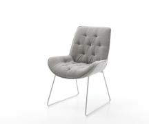 DELIFE Eetkamerstoel Taimi-Flex zachte stof met structuur grijs slipfr...