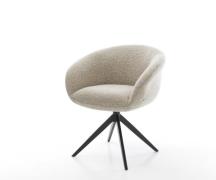 DELIFE Draaistoel Vinka-Flex met armleuning geweven stof beige kruisfr...