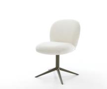 DELIFE Draaistoel Nube-Flex bouclé zacht beige kruispoot afwerking met...