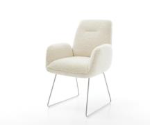 DELIFE Eetkamerstoel Zoa-Flex teddy beige slipframe roestvrij staal po...