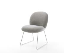 DELIFE Eetkamerstoel Nube-Flex zachte stof met structuur grijs slipfra...