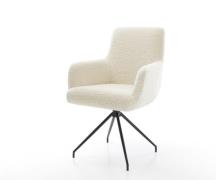 DELIFE Eetkamerstoel Heira-Flex met armleuning teddy beige kruisframe ...