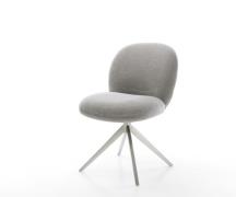 DELIFE Draaistoel Nube-Flex zachte stof met structuur grijs kruisframe...