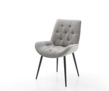 DELIFE Eetkamerstoel Taimi-Flex zachte stof met structuur grijs 4-poot...