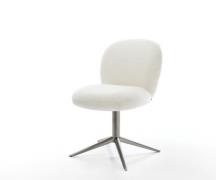 DELIFE Draaistoel Nube-Flex bouclé zacht beige kruispoot grafiet 360° ...