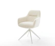 DELIFE Draaistoel Pejo-Flex teddy beige kruisframe breed wit 360° draa...