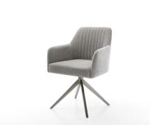 DELIFE Draaistoel Greg-Flex zachte stof met structuur grijs kruisframe...