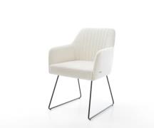 DELIFE Eetkamerstoel Greg-Flex bouclé zacht beige slipframe zwart pock...