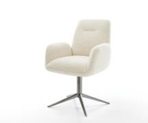 DELIFE Draaistoel Zoa-Flex teddy beige kruispoot grafiet 360° draaibaa...