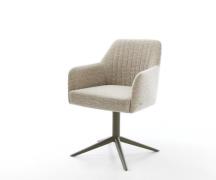 DELIFE Draaistoel Greg-Flex geweven stof beige kruispoot afwerking met...