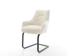 DELIFE Sledemodel Alja-Flex met armleuning pluchen crème-wit sledemode...