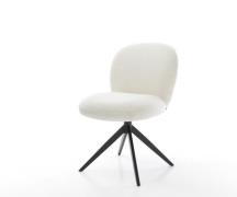 DELIFE Draaistoel Nube-Flex bouclé zacht beige kruisframe breed zwart ...