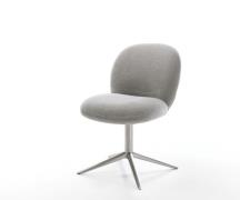 DELIFE Draaistoel Nube-Flex zachte stof met structuur grijs kruispoot ...