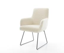 DELIFE Eetkamerstoel Heira-Flex met armleuning teddy beige slipframe z...