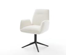 DELIFE Draaistoel Zoa-Flex bouclé zacht beige kruispoot zwart 360° dra...