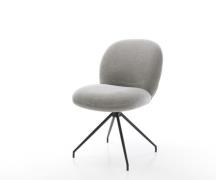 DELIFE Eetkamerstoel Nube-Flex zachte stof met structuur grijs kruisfr...