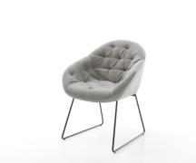 DELIFE Eetkamerstoel Gaio-Flex zachte stof met structuur grijs slipfra...