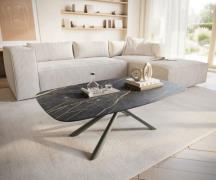 DELIFE Salontafel Edge Boot 120x70 cm keramiek Laminam® Noir Desir bru...