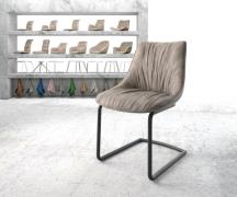 DELIFE Sledemodel Elda-Flex microvelours taupe vintage sledemodel rond...