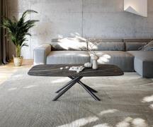 DELIFE Salontafel Edge Boot 140x80 cm keramiek Laminam® Noir Desir bru...