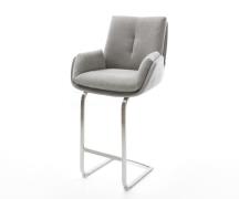 DELIFE Barstoel Clea-Flex structuurstof zacht grijs vrijstaand vlak RV...