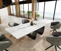 DELIFE Eetkamertafel Edge 200-300x100 cm Keramiek Laminam®Statuarietto...
