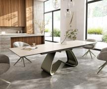 DELIFE Eettafel Edge 200-300x100 keramiek  Laminam® Travertino Bianco ...