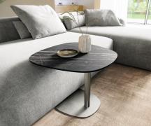 DELIFE Salontafel Edge Boot 60x60 cm keramiek Laminam® Noir Desir brui...