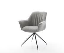 DELIFE Eetkamerstoel Keila-Flex met armleuning zachte stof met structu...