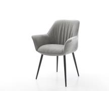 DELIFE Eetkamerstoel Keila-Flex met armleuning zachte stof met structu...