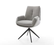 DELIFE Draaistoel Clea-Flex zachte stof met structuur grijs kruisframe...