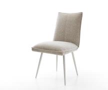 DELIFE Eetkamerstoel Lelio-Flex geweven stof beige 4-poot conisch roes...
