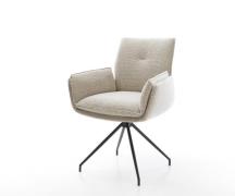 DELIFE Eetkamerstoel Nela-Flex geweven stof beige kruisframe conisch z...