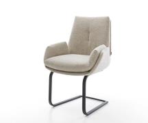 DELIFE Sledemodel Clea-Flex geweven stof beige sledemodel vlak zwart p...