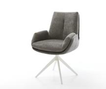 DELIFE Draaistoel Clea-Flex bouclé zacht mud kruisframe breed wit 360°...